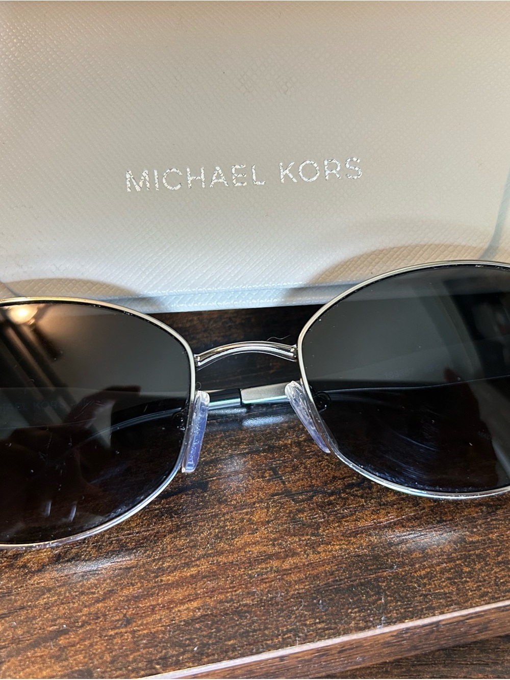 Michael Kors Black Lens Silver Frame Women’s Sunglasses